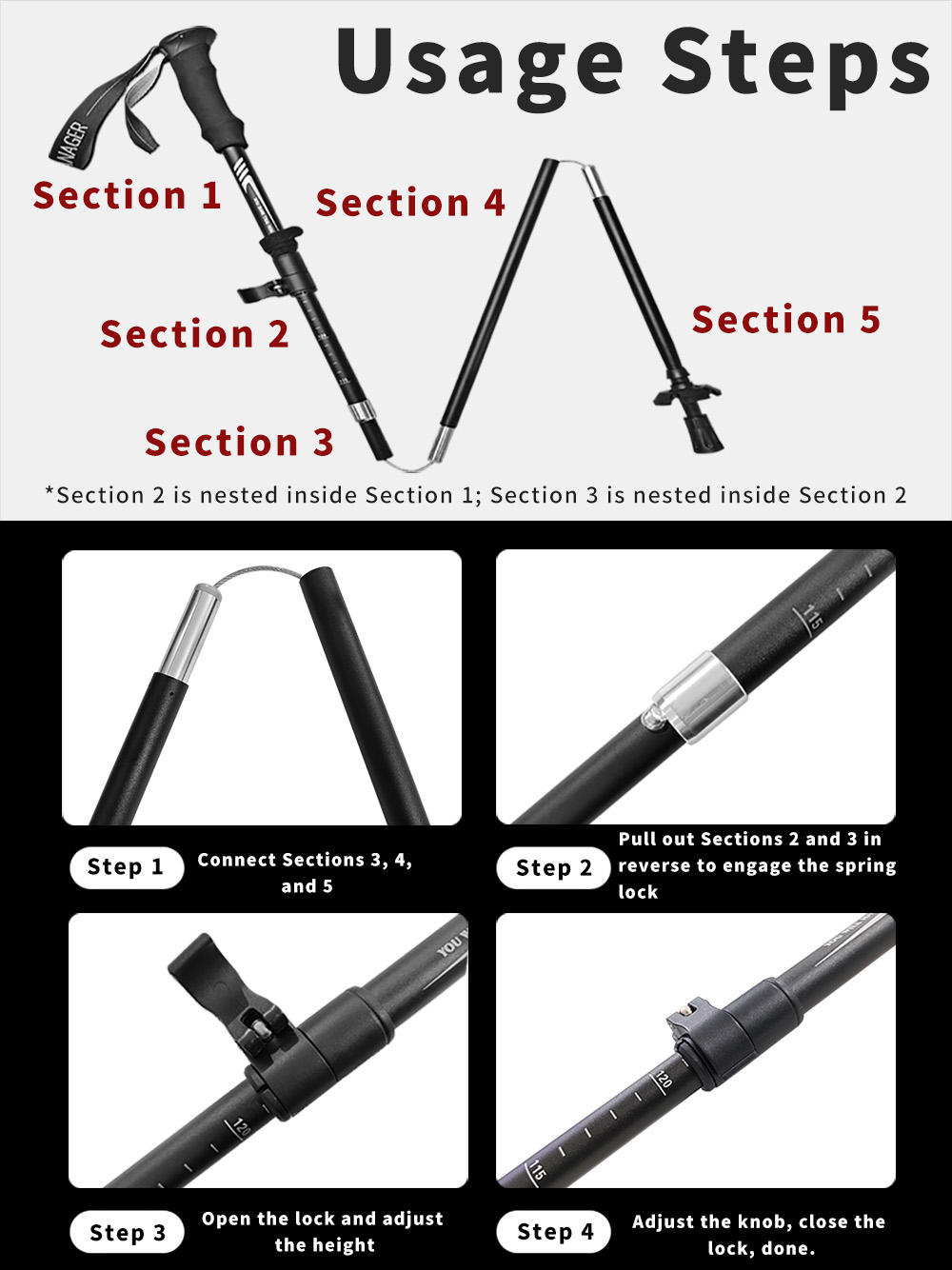 Bastone da trekking pieghevole - Trekking Pole Carbon recensione e prezzo