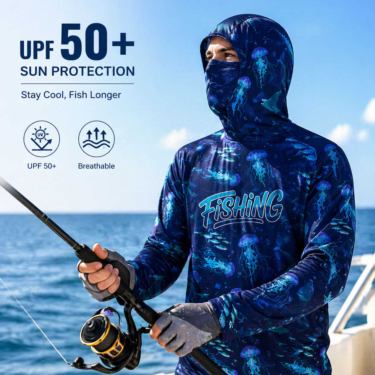 T-shirt da pesca con cappuccio - Running Gear Outdoor recensione e prezzo