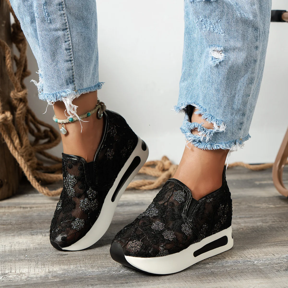 Scarpe basse in pizzo con plat - Running Gear For Sale recensione e prezzo